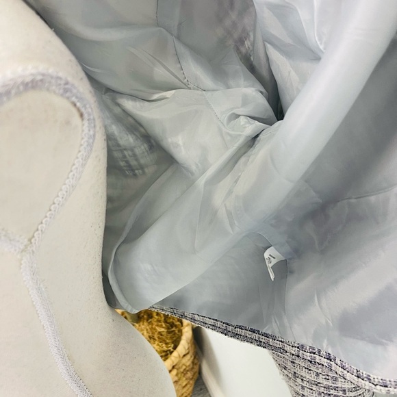 Pendelton Tweed Purple Blue Woven Zip Front Blazer Petite Medium - Picture 9 of 10